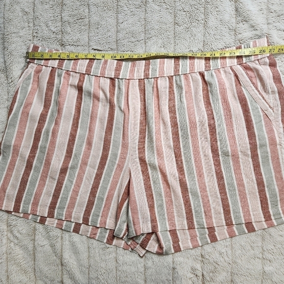Size 4X Shorts Linen blend Boyfriend cut Pockets Elastic waistband SONOMA NWT - Picture 10 of 16